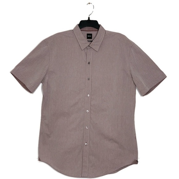 HUGO BOSS Robb Button Up Short Sleeve Men's Shirt - Picture 1 of 14